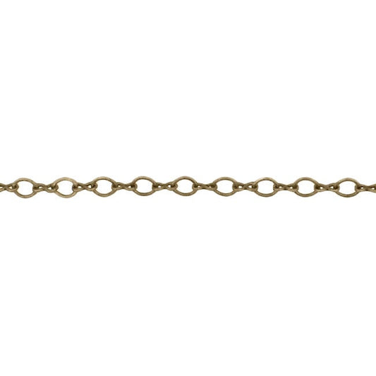 Soldered Cable Chain - Antiqued Brass Ox Infinity Link Figure 8 and Round Oval - Jewelry Making Chain with Petite Soldered Links