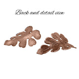 Oak Leaf Pendants - Antiqued Copper Ox Plated Brass - Scalloped 3D Dapt Oak Leaves with Hole for Hanging - Nature Themed Stampings