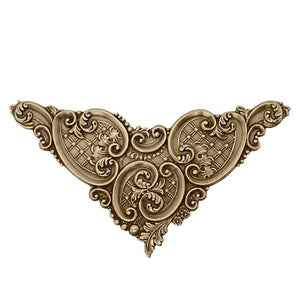Large Corner Stampings - Antiqued Brass Ox - Art Nouveau Floral Flourish Trellis Scrapbooking Corners Victorian Style - Nickel Free USA Made