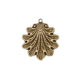 Antique Brass Ox Seashell Pendants - 2 Pieces - Medium Size - Fantasy Whimsical Mermaid Sea shell Ocean Beach Themed Jewelry Supplies