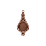 Drop Settings for 10x8mm Flat Back Stones and Cabochons - Antiqued Copper Ox - Nickel Free Made in the USA - Pendant for Earrings with Loop