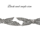 Large Butterfly Filigree with Lacy Wings - Rare - Antiqued Silver Ox - Intricate Detail Dapt Wings - 1 Piece - High Quality European Brass
