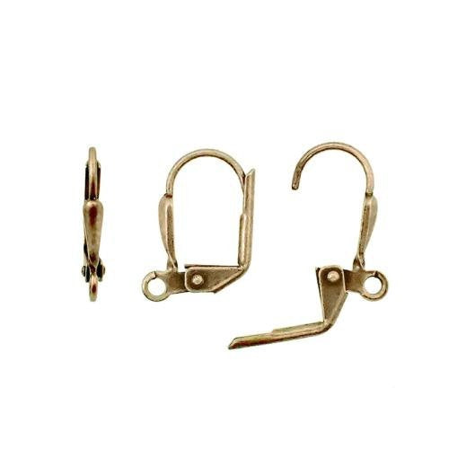 Lever Back Earring Findings - Antiqued Brass Ox - Nickel Free Jewelry Making Supplies - Latched Leverback Ear Wires - 5 Pairs - 10 Pieces