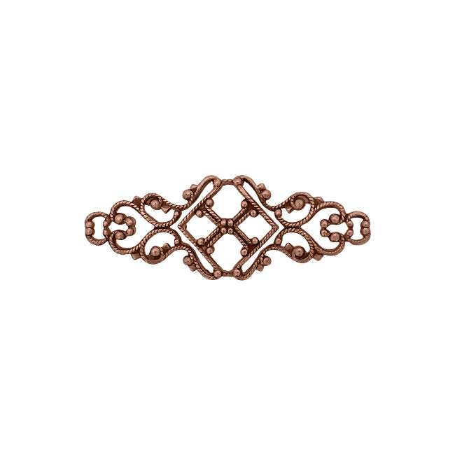 Lacy Copper Filigrees - 6 Pieces Vintage Victorian Style Antiqued Copper Ox - Scrapbook Embellishments - Antique Renaissance Steampunk