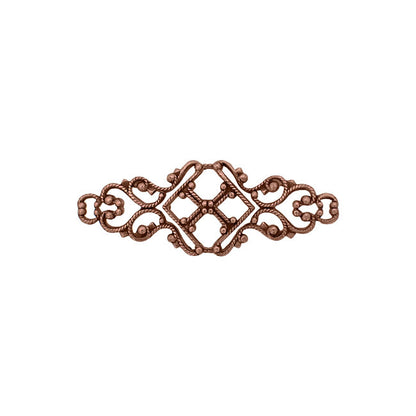 Lacy Copper Filigrees - 6 Pieces Vintage Victorian Style Antiqued Copper Ox - Scrapbook Embellishments - Antique Renaissance Steampunk