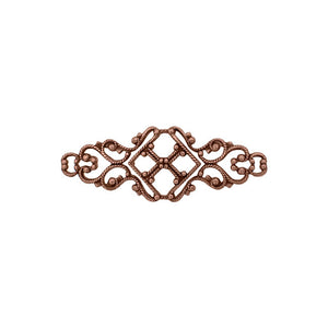 Lacy Copper Filigrees - 6 Pieces Vintage Victorian Style Antiqued Copper Ox - Scrapbook Embellishments - Antique Renaissance Steampunk