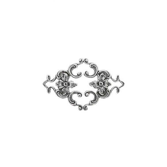 Antiqued Silver Victorian Style Filigree Connectors - Vintage Style Bracelet links Scrapbooking Embellishments with Floral Details