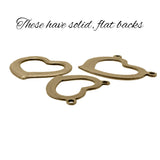 Assortment of Brass Heart Connectors - Solid Flat Back Nickel-Free USA Made Antiqued Brass - Stamping Mix with Loops
