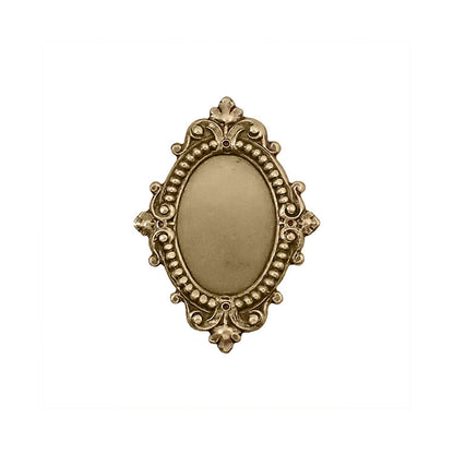 Antique Style Setting for 18x13mm Oval Flat Back Stones and Cabochons - Brass Ox - Nickel Free for Victorian Renaissance Designs - 2 Pieces