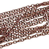 Small Soldered Cable Chain - Antiqued Copper Plated Brass - Jewelry Making Chain with Petite Round Soldered Links