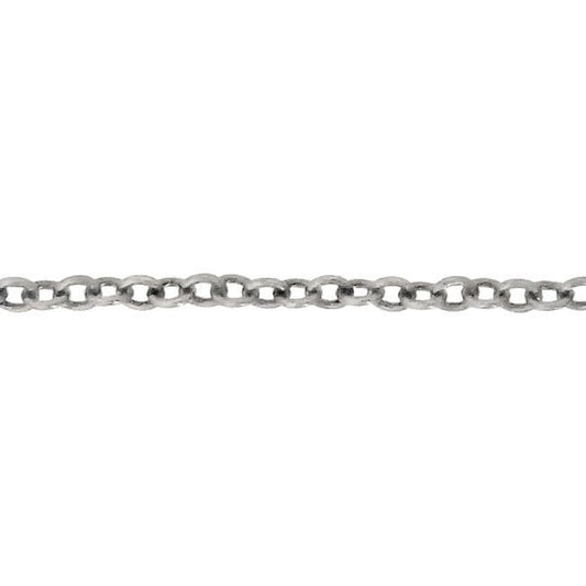 Antiqued Silver Plated Brass Small Soldered Cable Chain - Jewelry Making Chain with Petite Round Soldered Links