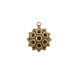 Chaton Settings for Multiple Stones - Antiqued Brass Ox Circular Setting Drop Charm or Pendant - Nickel Free Made in the USA - 4 Pieces
