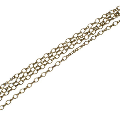 Soldered Cable Chain - Antiqued Brass Ox Infinity Link Figure 8 and Round Oval - Jewelry Making Chain with Petite Soldered Links