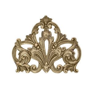 Large Flourish Stampings - Antiqued Brass Ox Bronze - Large Scrapbooking Corners Victorian Style - Nickel-Free Necklace Base Filigree