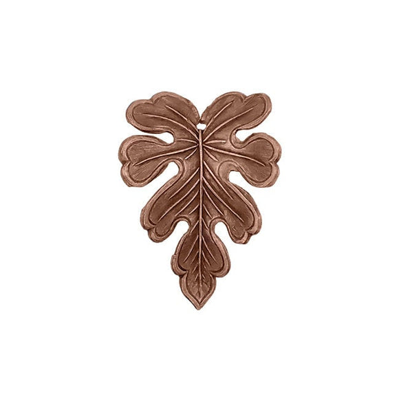 Oak Leaf Pendants - Antiqued Copper Ox Plated Brass - Scalloped 3D Dapt Oak Leaves with Hole for Hanging - Nature Themed Stampings