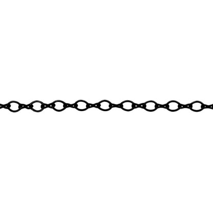 Matte Black Soldered Cable Chain - Nickel Free Infinity Link Figure 8 and Round Oval - Jewelry Making Chain with Petite Soldered Links