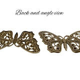 Large Butterfly Shaped Filigree Multi-Stone Chaton Setting Antiqued Brass Ox - Setting for Pointed Back Rhinestones - Nickel Free - 1 Piece