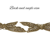 Large Lacy Butterfly Shaped Filigree - Antiqued Brass Ox - Intricate Detail Dapt Wings - Nickel Free - 1 Piece - High Quality European Brass