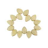 Opaque Ivory with Mercury Finish Leaf Beads - 6 Pieces - 16x12mm - Czech Glass Leaves - Side Drilled