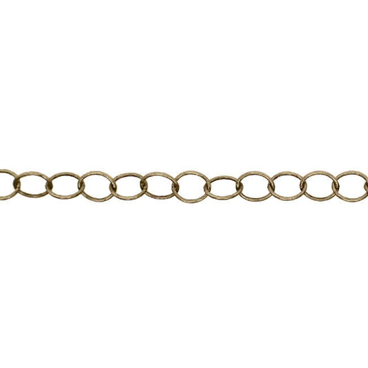 Soldered Extender Chain - Antiqued Brass Ox Round Wire Oval Links - Jewelry Making Cable Chain - Nickel Free Lead Free