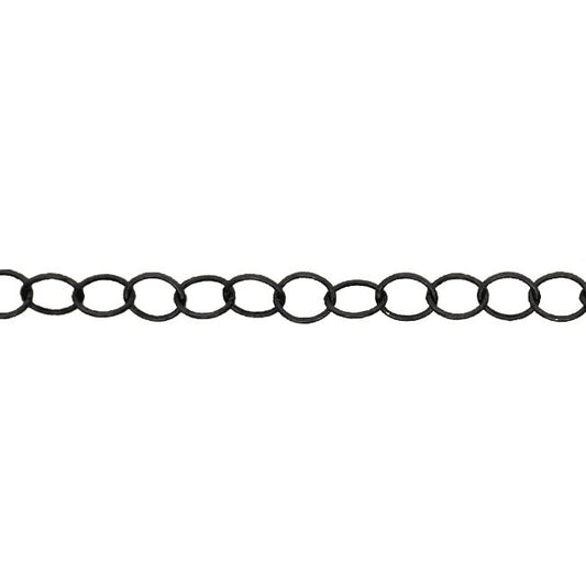 Matte Black Extender Chain - Soldered Links - Round Wire Oval 6mm Links - Jewelry Making Cable Chain - Nickel Free Lead Free