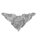 Large Corner Stampings - Antiqued Silver Ox - Art Nouveau Floral Flourish Trellis Scrapbooking Corner Victorian Style - Nickel Free USA Made
