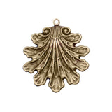 Antique Brass Ox Seashell Pendant - 1 Piece - Large Size - Fantasy Whimsical Mermaid Sea shell Ocean Beach Themed Jewelry Supplies