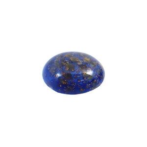 Unusual Cobalt Blue Silk Topaz Mix with Copper Foil Handmade Czech Glass Cabochons - Pearly Dark Blue - 18x13mm Oval Flat Back Stone 1 Piece
