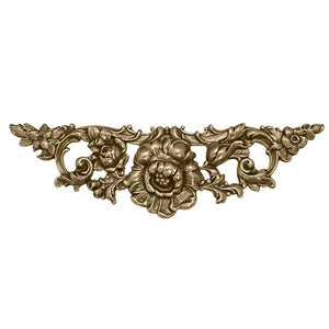 Large Floral Stamping - Antiqued Brass Ox - Victorian Art Nouveau Flourish Scrapbooking Metal Embellishment or Jewelry Making Base - 1 Piece