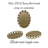 Settings -18x13mm Oval - Antique Brass Ox - 6 Pieces