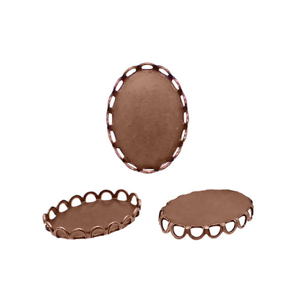 Settings -18x13mm Oval - Antique Copper Ox - 6 Pieces