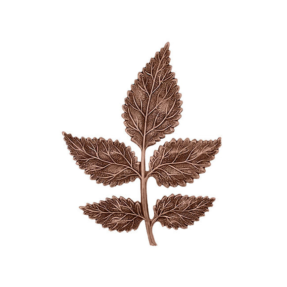 Large Leaves Stamping - Antiqued Copper Ox - Vintage Style Jewelry Making Supply - Made in the USA - 1 Piece - Mulitple 5 Leaf Spray Branch