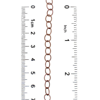 Soldered Extender Chain - Antiqued Copper Ox Round Wire Oval Links - Jewelry Making Cable Chain - Nickel Free Lead Free