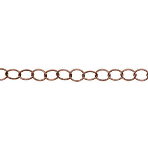Soldered Extender Chain - Antiqued Copper Ox Round Wire Oval Links - Jewelry Making Cable Chain - Nickel Free Lead Free