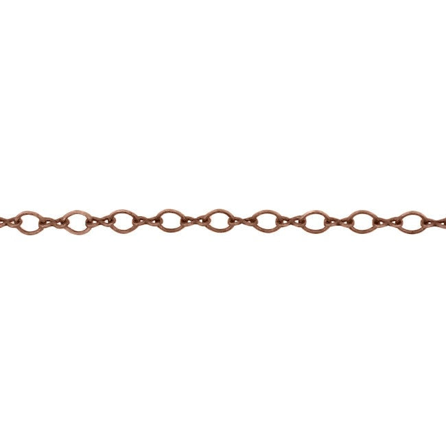 Soldered Cable Chain - Antiqued Copper Ox Infinity Link Figure 8 and Round Oval - Jewelry Making Chain with Petite Soldered Links