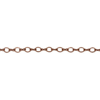 Soldered Cable Chain - Antiqued Copper Ox Infinity Link Figure 8 and Round Oval - Jewelry Making Chain with Petite Soldered Links