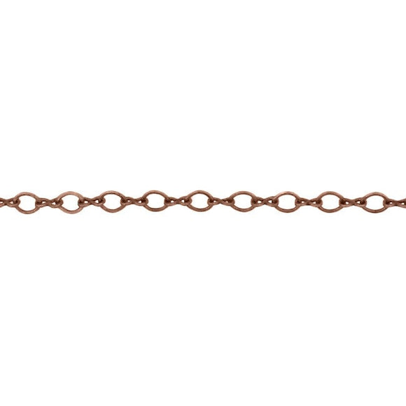 Soldered Cable Chain - Antiqued Copper Ox Infinity Link Figure 8 and Round Oval - Jewelry Making Chain with Petite Soldered Links