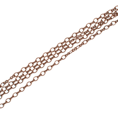 Soldered Cable Chain - Antiqued Copper Ox Infinity Link Figure 8 and Round Oval - Jewelry Making Chain with Petite Soldered Links