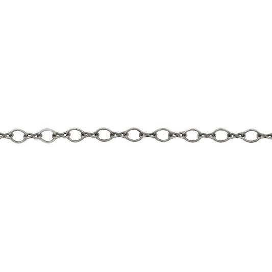 Soldered Cable Chain - Antiqued Silver Ox Infinity Link Figure 8 and Round Oval - Jewelry Making Chain with Petite Soldered Links