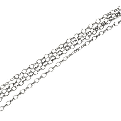 Soldered Cable Chain - Antiqued Silver Ox Infinity Link Figure 8 and Round Oval - Jewelry Making Chain with Petite Soldered Links