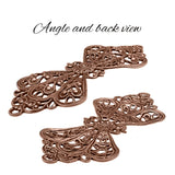 Lacy Victorian Bow Filigree - Antiqued Copper Ox Connectors - Intricate Detail Nickel Free - 1 Piece - High Quality Vintage European Brass