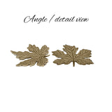 Small Antiqued Brass Maple Leaf Stampings - 4 Pieces - Antique Brass Ox - Vintage Style Jewelry Making Supplies - Made in the USA