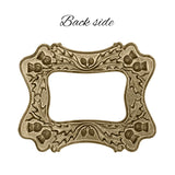 Antiqued Brass Ox Rectangle Frame with Thistle Design - Vintage Victorian Scottish Style Scrapbooking Frame - Brooch Findings