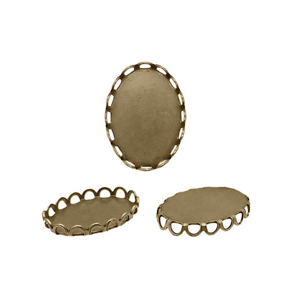 Settings -18x13mm Oval - Antique Brass Ox - 6 Pieces