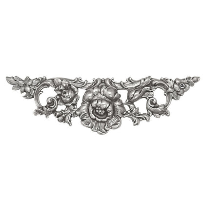 Large Floral Stamping - Antiqued Silver Ox - Victorian Art Nouveau Flourish Scrapbooking Metal Embellishment Jewelry Making Base - 1 Piece