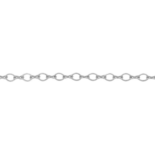 Soldered Cable Chain - Bright Silver Plated Brass Infinity Link Figure 8 and Round Oval - Jewelry Making Chain with Petite Soldered Links
