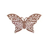 Butterfly Filigree with Lacy Wings - Antiqued Copper Ox - Intricate Detail Dapt Wings Rare Filigree - 1 Piece - High Quality European Brass