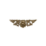Small Floral Stamping - 2 Pieces - Antiqued Brass Ox - Victorian Art Nouveau Flourish Scrapbooking Metal Embellishment or Jewelry Base
