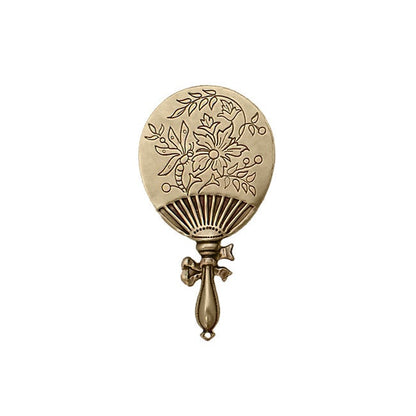 Large Baby Rattle Pendant - 1 Piece - Antique Brass Ox Bronze Colored with Hole and Floral Pattern - USA Made Scrapbook Embellishments