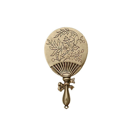 Large Baby Rattle Pendant - 1 Piece - Antique Brass Ox Bronze Colored with Hole and Floral Pattern - USA Made Scrapbook Embellishments